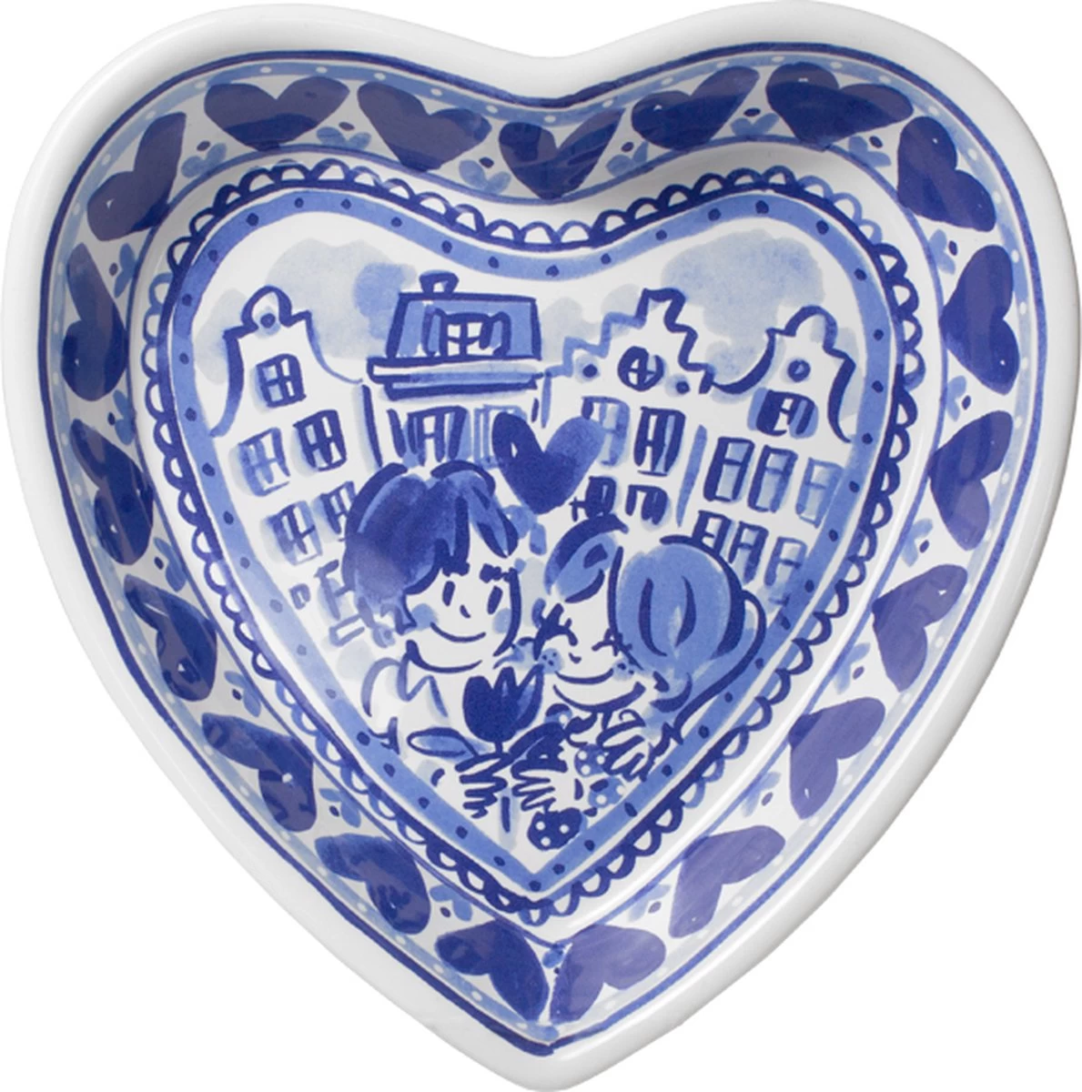 Blond Amsterdam Delfts Blond Kom Hart Vorm 23CM 4 Blond Amsterdam Delfts Blond Kom Hart Vorm 23CM - Afbeelding 2