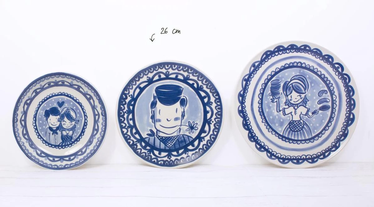 Blond Amsterdam Delfts Blond Dinerbord - � 26 Cm - Jongen - Blauw 4 Blond Amsterdam Delfts Blond Dinerbord - � 26 Cm - Jongen - Blauw - Afbeelding 2