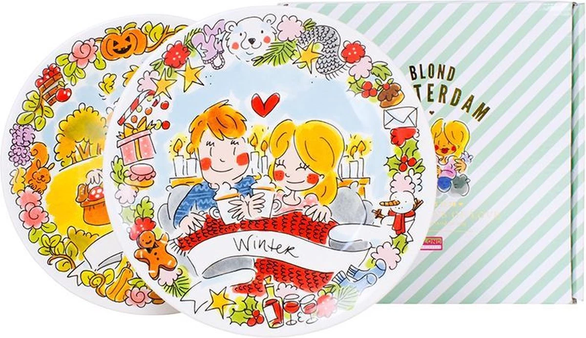 Blond Amsterdam Winter Ontbijtborden Set - 2 Stuks: Autum & Winter - Ø 22 Cm 3 Blond Amsterdam Winter Ontbijtborden Set - 2 Stuks: Autum & Winter - Ø 22 Cm