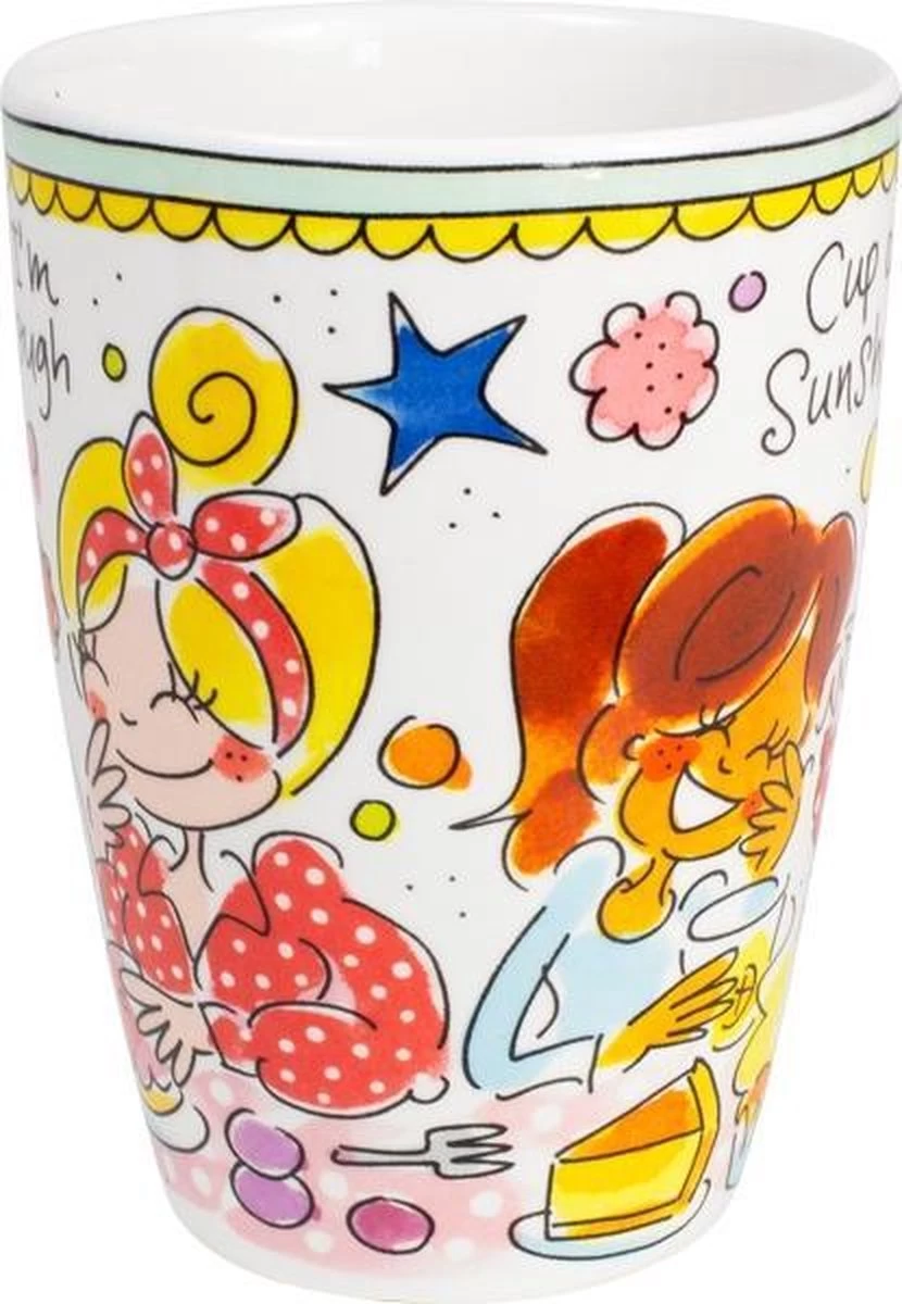 Blond Amsterdam Even Bijkletsen Beker XL 500 Ml - Mint Rand 4 Blond Amsterdam Even Bijkletsen Beker XL 500 Ml - Mint Rand - Afbeelding 2